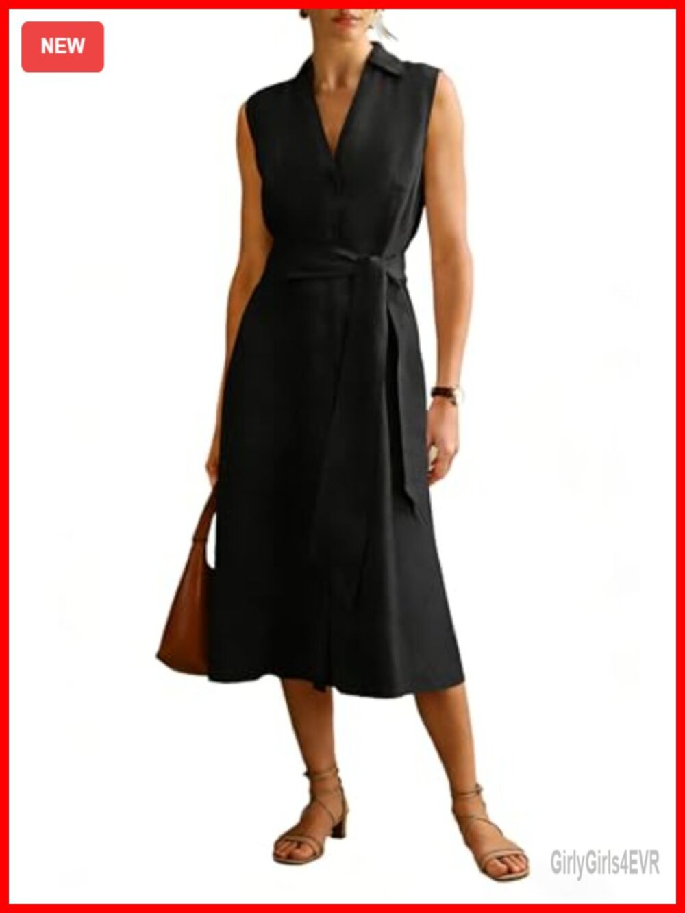 Linen Cotton Collared Shirt Dress Button Down Midi Belt
